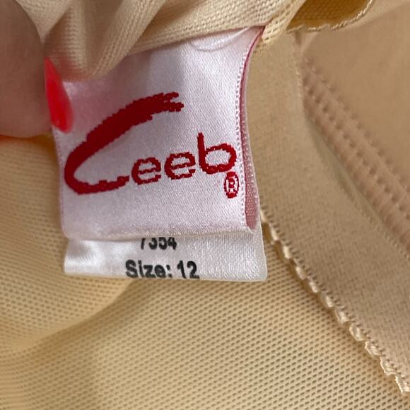 Ceeb One Piece Paisley Ruffled Modest Bathing Suit Sz 12 Slimming Built in Bra - Picture 7 of 9